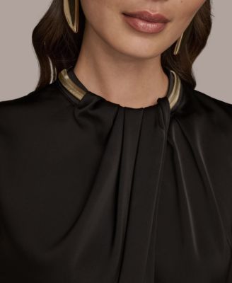 Women's Cap-Sleeve Twist-Neck Top