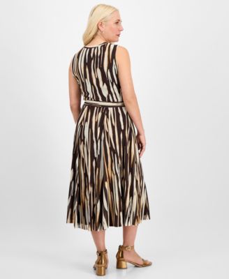 Women's Sleeveless Tie-Waist Midi Dress