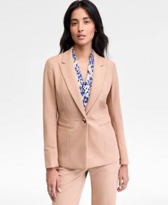 Kasper - Women's Peak-Lapel Peplum One-Button Blazer