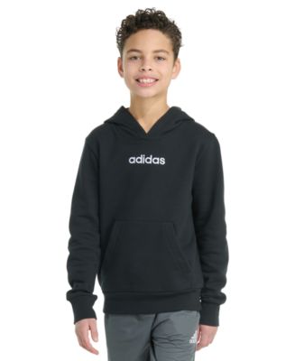 adidas Big Boys Long-Sleeve Essential Linear Embroidered Fleece
