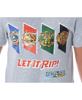 Boys Burst 4 Spinner Tops Wizard Fafnir Ace Dragon Erasre Delvos Let It Rip! T-Shirt Tee