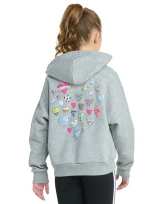 Big Girls Long-Sleeve Heather Multi Graphic Fleece Pullover Hoodie	
