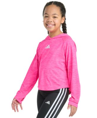 Big Girls Long-Sleeve Hooded M&eacute;lange Top	