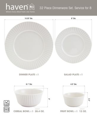 Round Embossed 32 Pc. Dinnerware Set, Service for 8, Exclusively at Macy's
