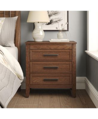 Theresa Transitional 3-Drawer Nightstand with Hidden Pull-out Drawer