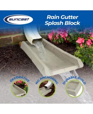 SB24 Decorative Rain Gutter Downspout Garden Splash Block, Light Taupe
