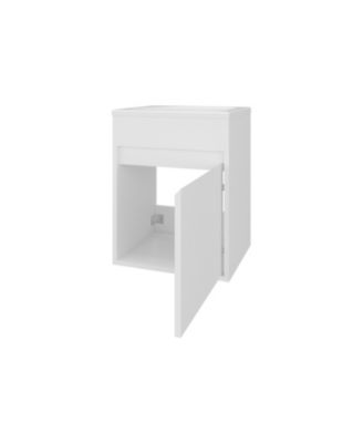  Wengue Bathroom Floating Vanity with Sink, 1 Door, Wengue