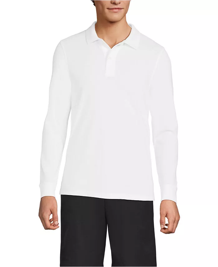 Men's Long Sleeve Mesh Polo Shirt