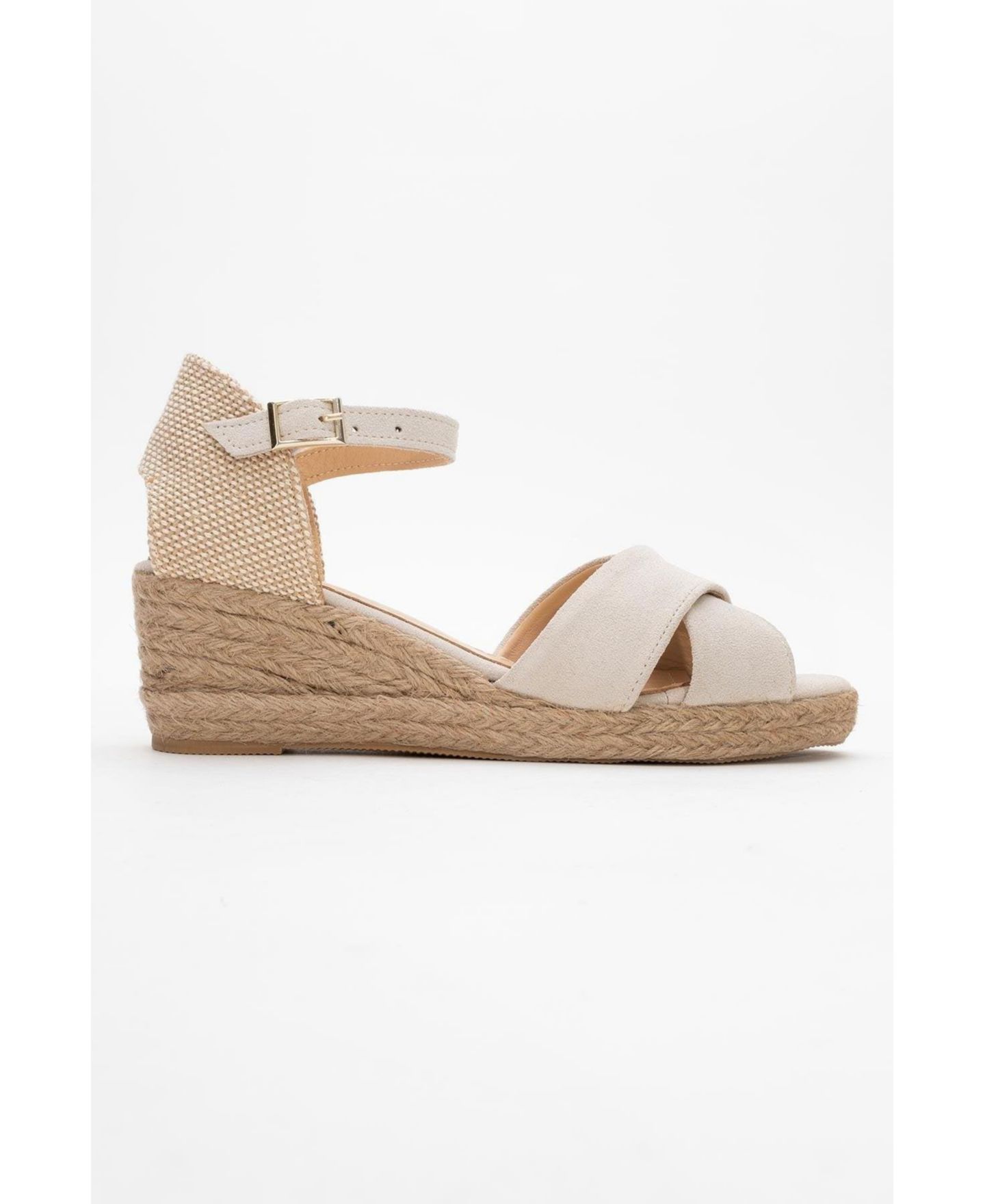 Женские сандалии Forever & Always Shoes Miria Leather Platform Espadrille (Women), цвет: Бежевый замшевый кожаный — фото 6