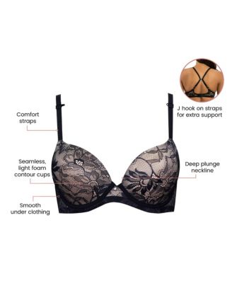 Women's Luxlacy Lace T-Shirt Bra, Black, 40H