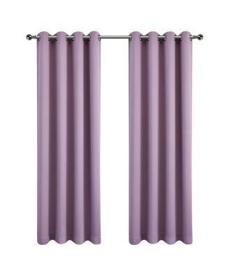 100% Hotel Thermal Blackout Lavender Grommet Top Curtain Panels - 50 in. W x 45 in. L, Lavender