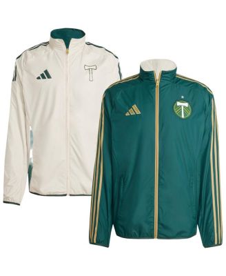 adidas - Men's Green/White Portland Timbers 2025 Anthem Reversible Full-Zip Jacket