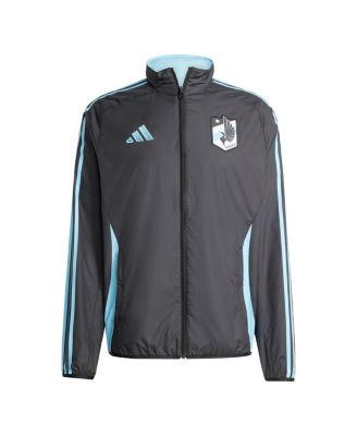 adidas - Men's Black/Light Blue Minnesota United FC 2025 Anthem Reversible Full-Zip Jacket