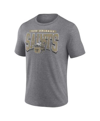Men's Heather Gray New Orleans Saints Warped Block Tri-Blend T-Shirt