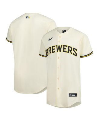 Nike - Men's Cream Milwaukee Brewers Home Elite Jersey