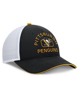 Men's Black/White Pittsburgh Penguins Authentic Pro Rink Trucker Hat