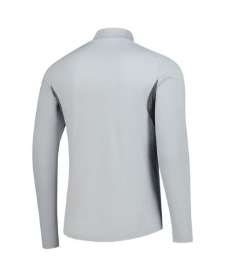 Men's Silver New England Revolution 2025 AEROREADY Quarter-Zip Long Sleeve Training Sweatshirt