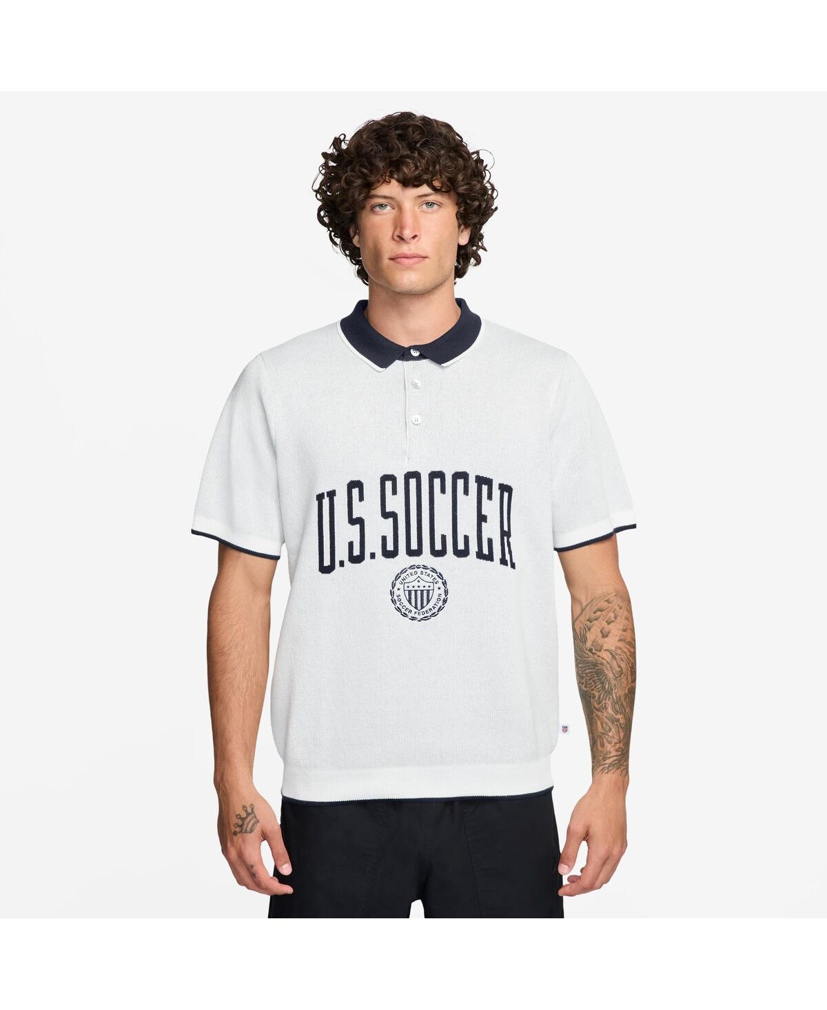 Men's White Usmnt Club Knit Polo Shirt - White