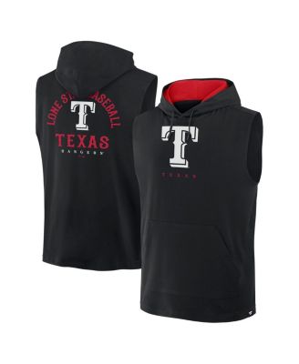 Fanatics - Men's Black Texas Rangers Fire Speed Sleeveless Pullover Hoodie