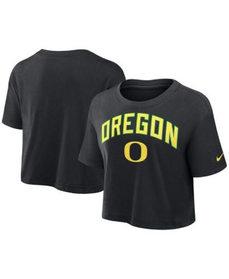 Nike - Women's Black Oregon Ducks Athletic Prep Arch Performance Cropped T-Shirt