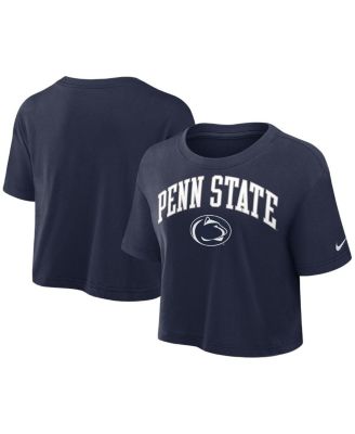 Nike - Women's Navy Penn State Nittany Lions Athletic Prep Arch Performance Cropped T-Shirt