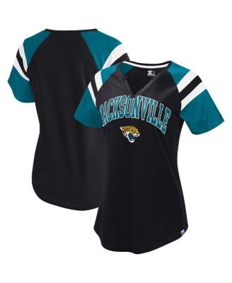 Starter - Women's&nbsp;Black Jacksonville Jaguars Game On Notch Neck Raglan T-Shirt