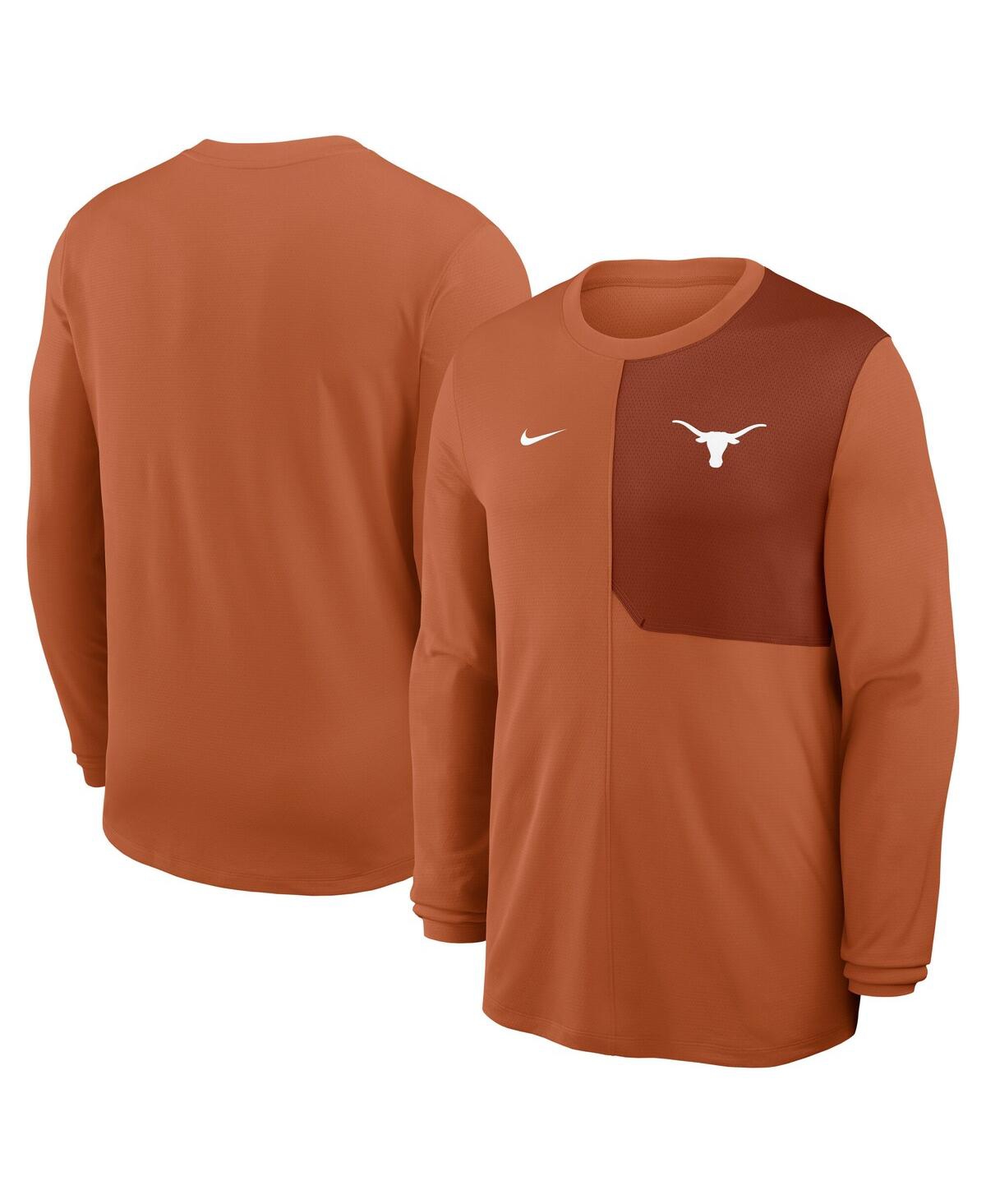 Men's Texas Orange Texas Longhorns 2025 Sideline Coach Uv Performance Long Sleeve T-Shirt - Burnt Orange