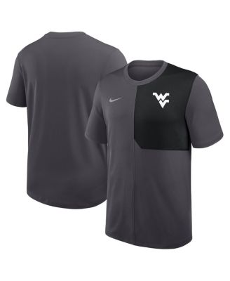Nike - Men's Anthracite West Virginia Mountaineers 2025 Sideline UV Performance Coach T-Shirt