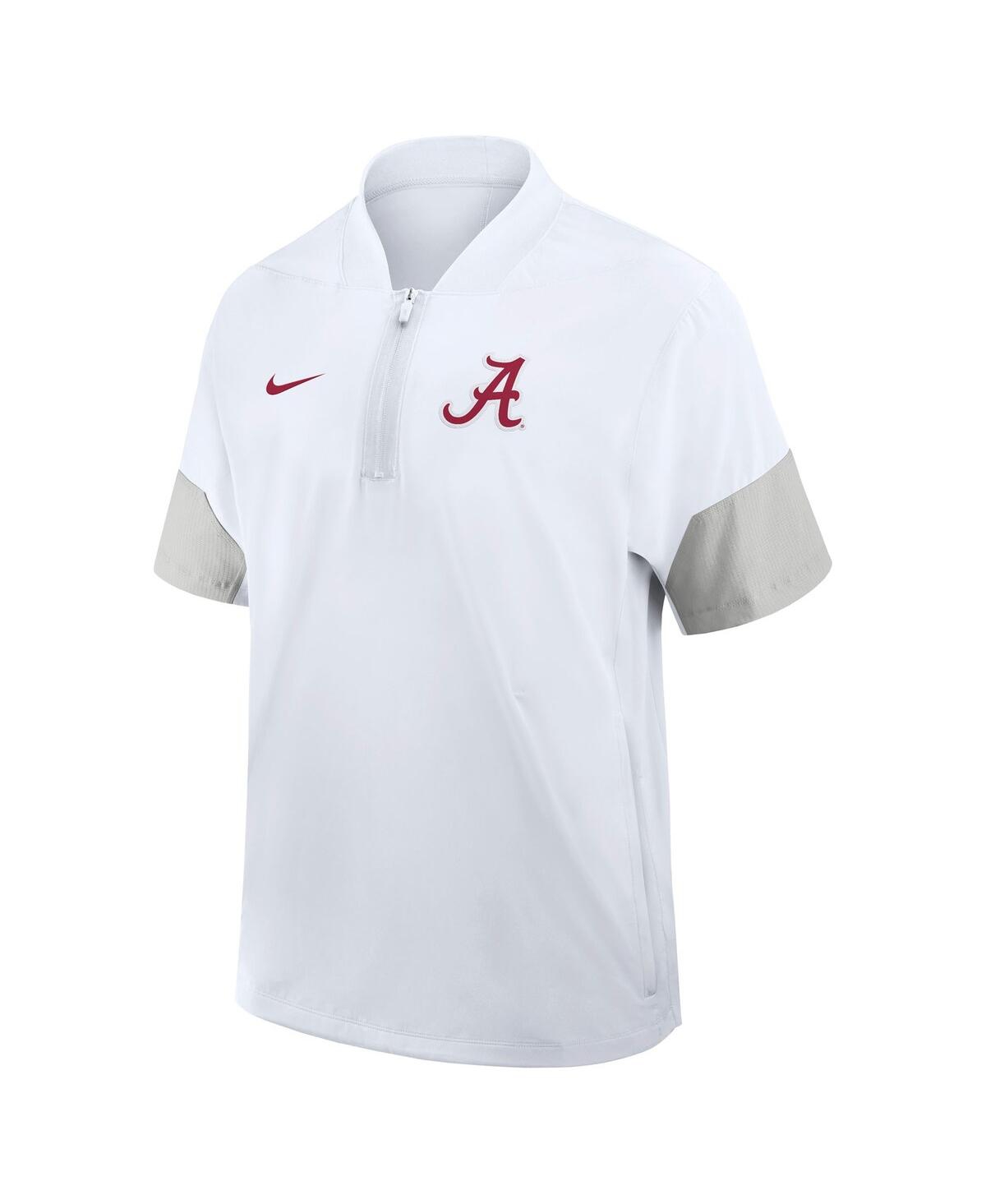 Nike Men's White Alabama Crimson Tide 2025 Sideline Short Sleeve Quarter-zip Coach Jacket In White