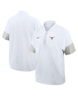 Nike - Men's White Texas Longhorns 2025 Sideline Short Sleeve Quarter-Zip Coach Jacket