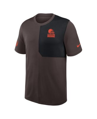 Men's Brown Cleveland Browns Sideline UV Performance Coach T-Shirt