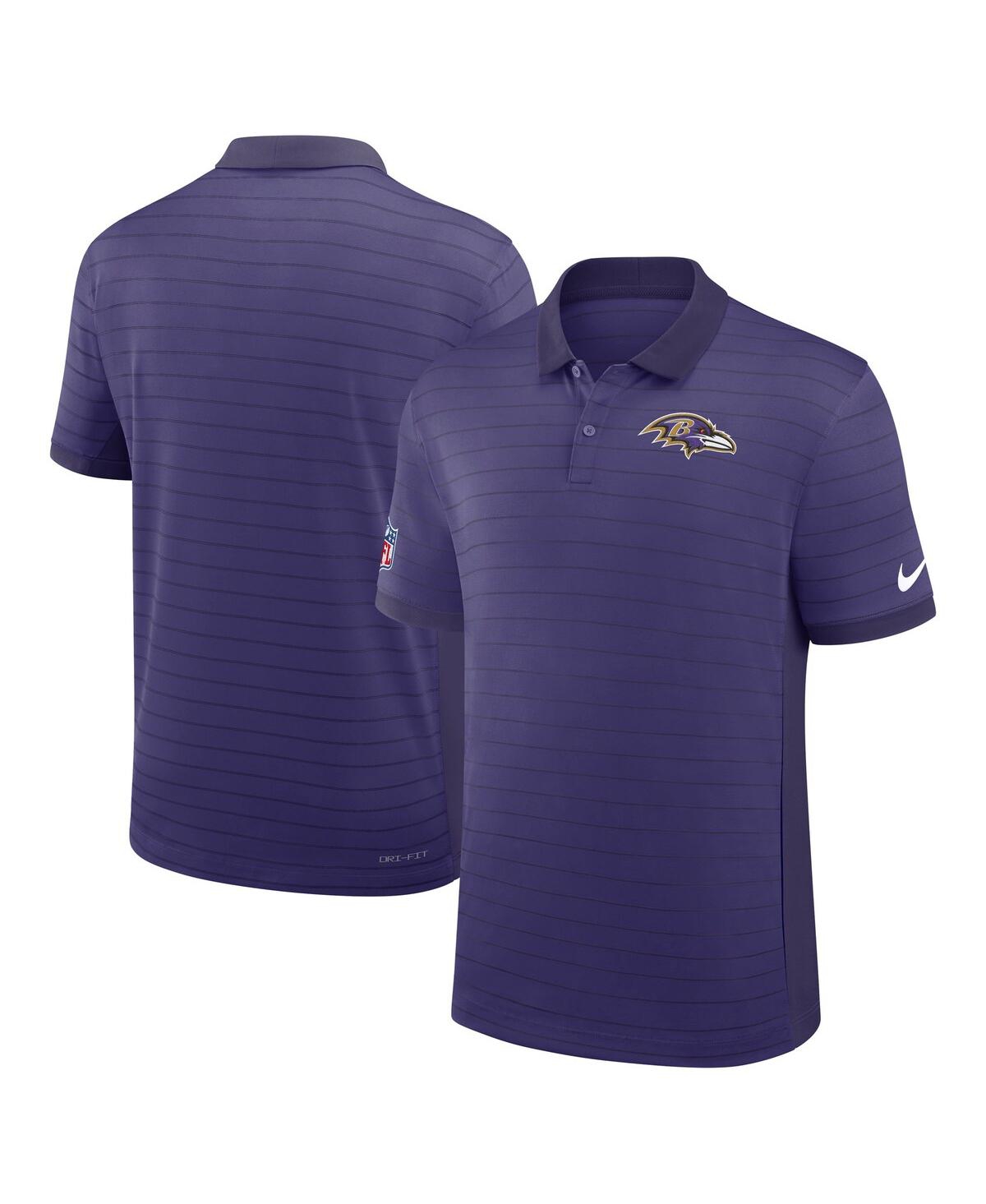 Men's Purple Baltimore Ravens Sideline Victory Stripe Performance Polo Shirt - Purple
