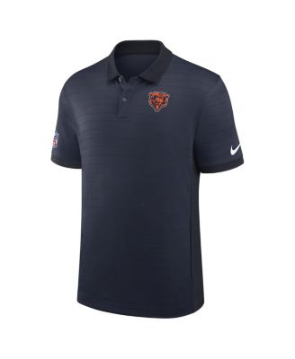 Men's Navy Chicago Bears Sideline Victory Stripe Performance Polo Shirt