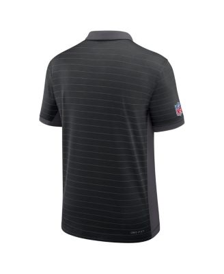 Men's Black Pittsburgh Steelers Sideline Victory Stripe Performance Polo Shirt
