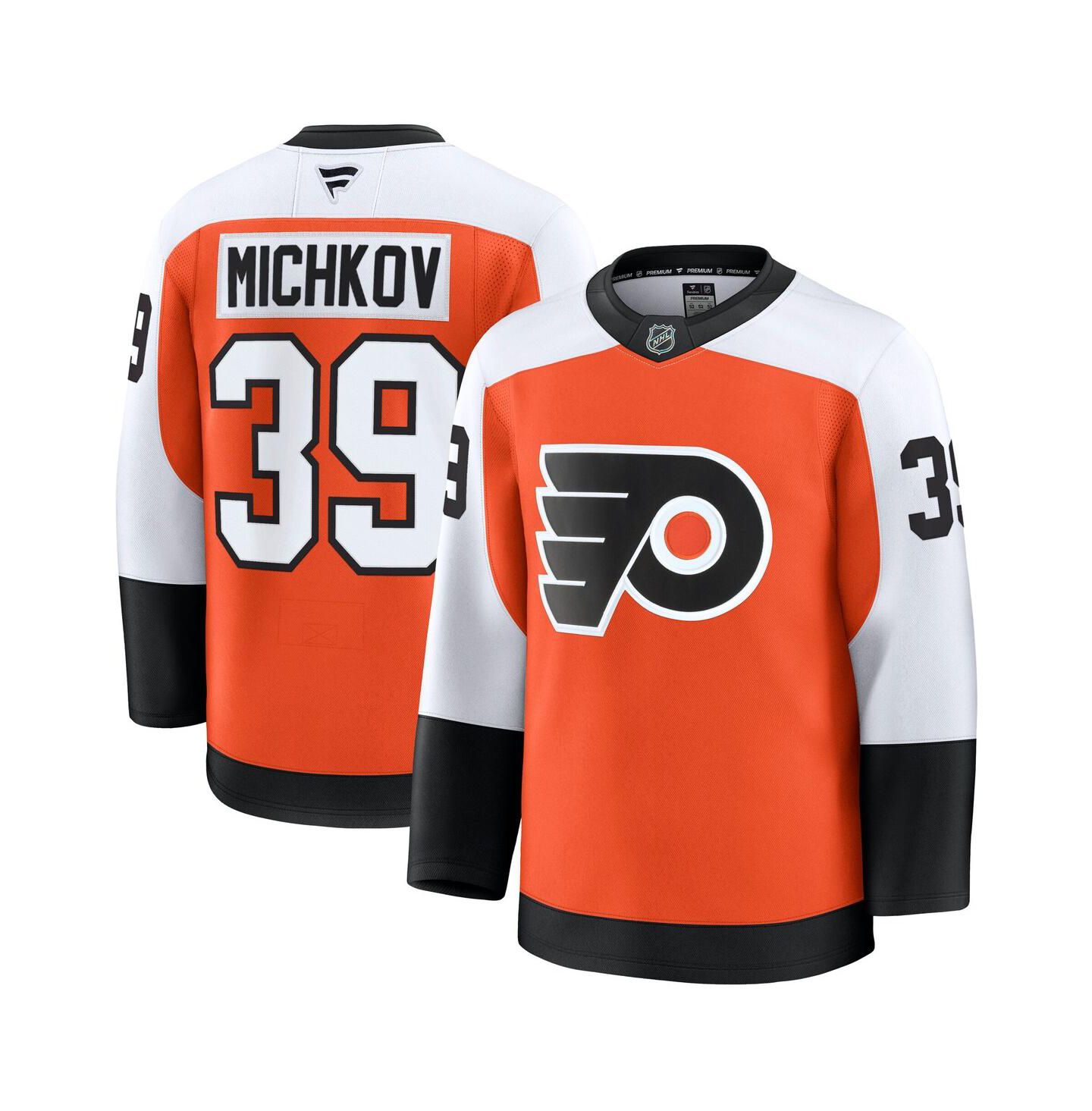 Мужской топ Fanatics Matvei Michkov Orange Philadelphia Flyers Home Premium Jersey — фото 1