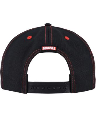 Men's Black Spider-Man Big Print A-Frame Snapback Hat