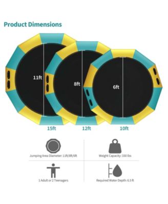 10 Feet Inflatable Splash Padded Water Bouncer Trampoline