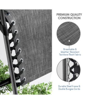 Outdoor Patio Zero Gravity Chair - Reclining Lounge Chair with Pillow & Cup Holders