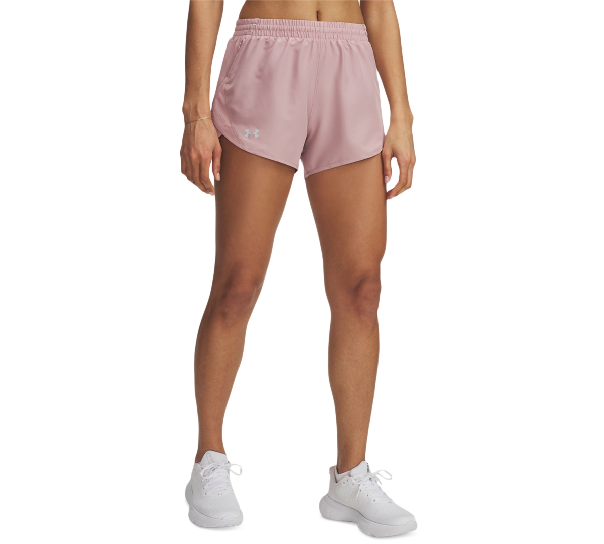 Under Armour Women's Fly By Mesh-panel Running Shorts In Pink