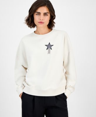 BOSS Orange - Women's Cotton Star Crewneck Sweatshirt