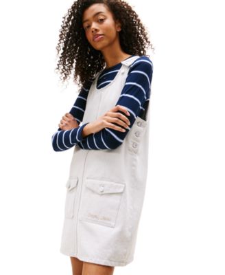 Women's Scoop-Neck Sleeveless Pinafore Dress 