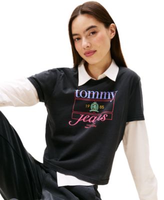 Women's Cotton Short-Sleeve Logo Crest T-Shirt 