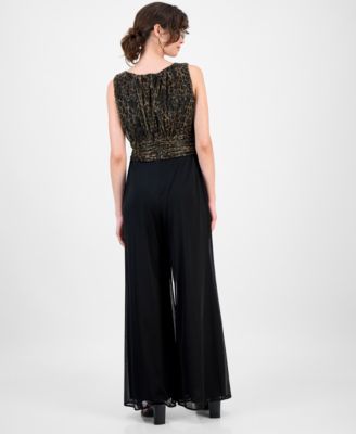 Women's Leopard Print Bodice Chiffon Jumpsuit