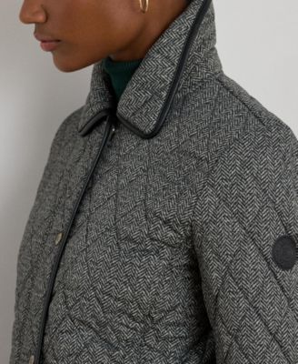 Petite Quilted Velboa Lined Coat