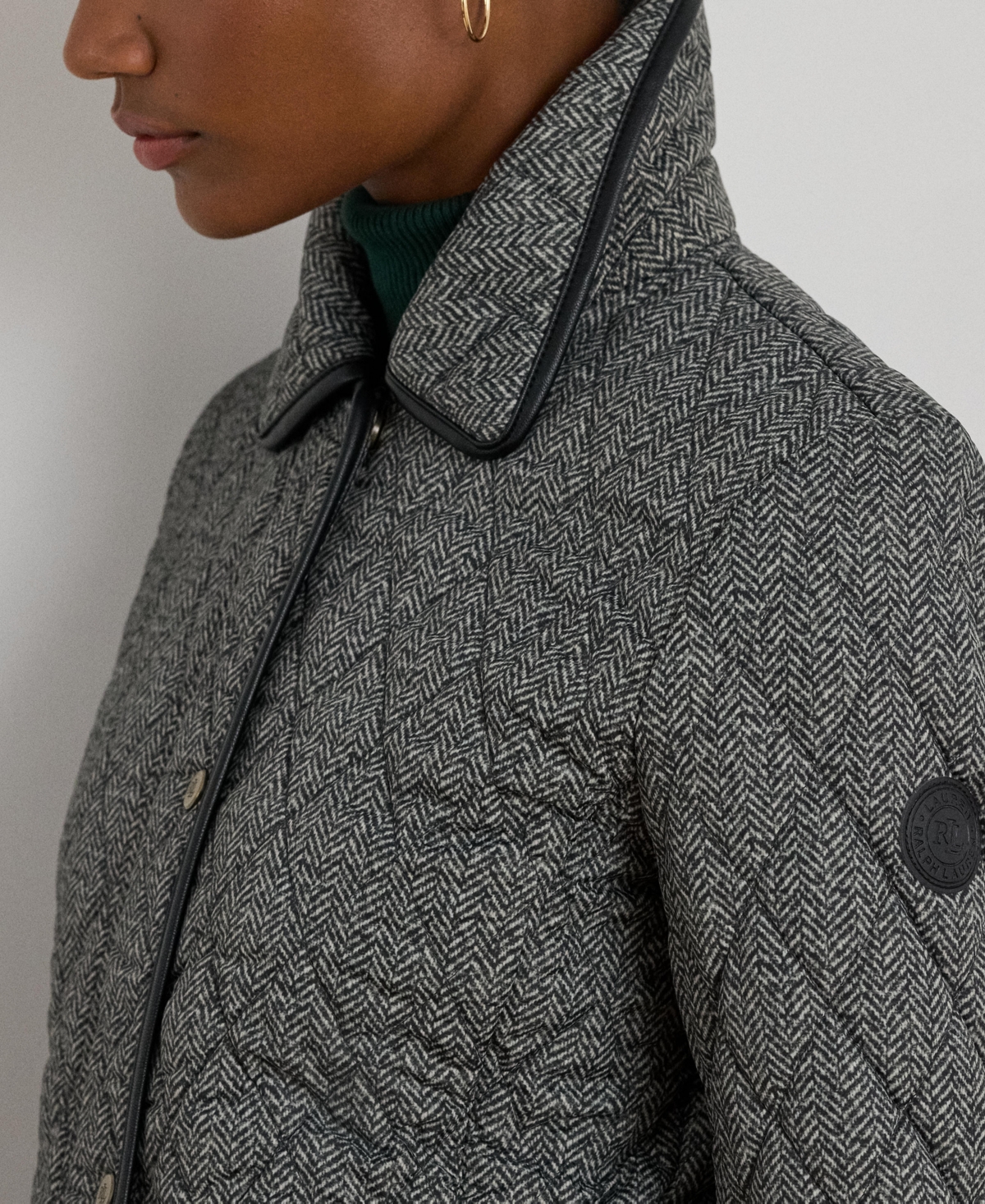 Ralph Lauren Petite Quilted Velboa Lined Coat