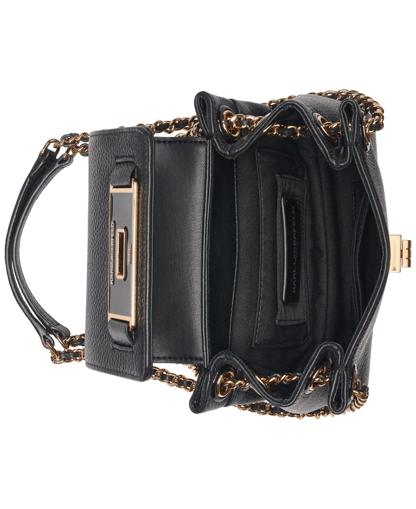 Женская сумка KARL LAGERFELD PARIS Bridgette Crossbody, цвет: Чёрный / Золотой — фото 4