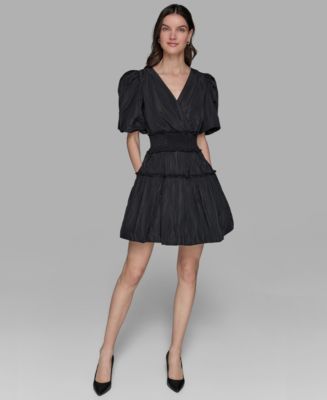 Karl Lagerfeld Paris シフォン裾ブレザーワンピース★全2色 Karl Lagerfeld Paris シフォン裾ブレザーワンピース☆全2色