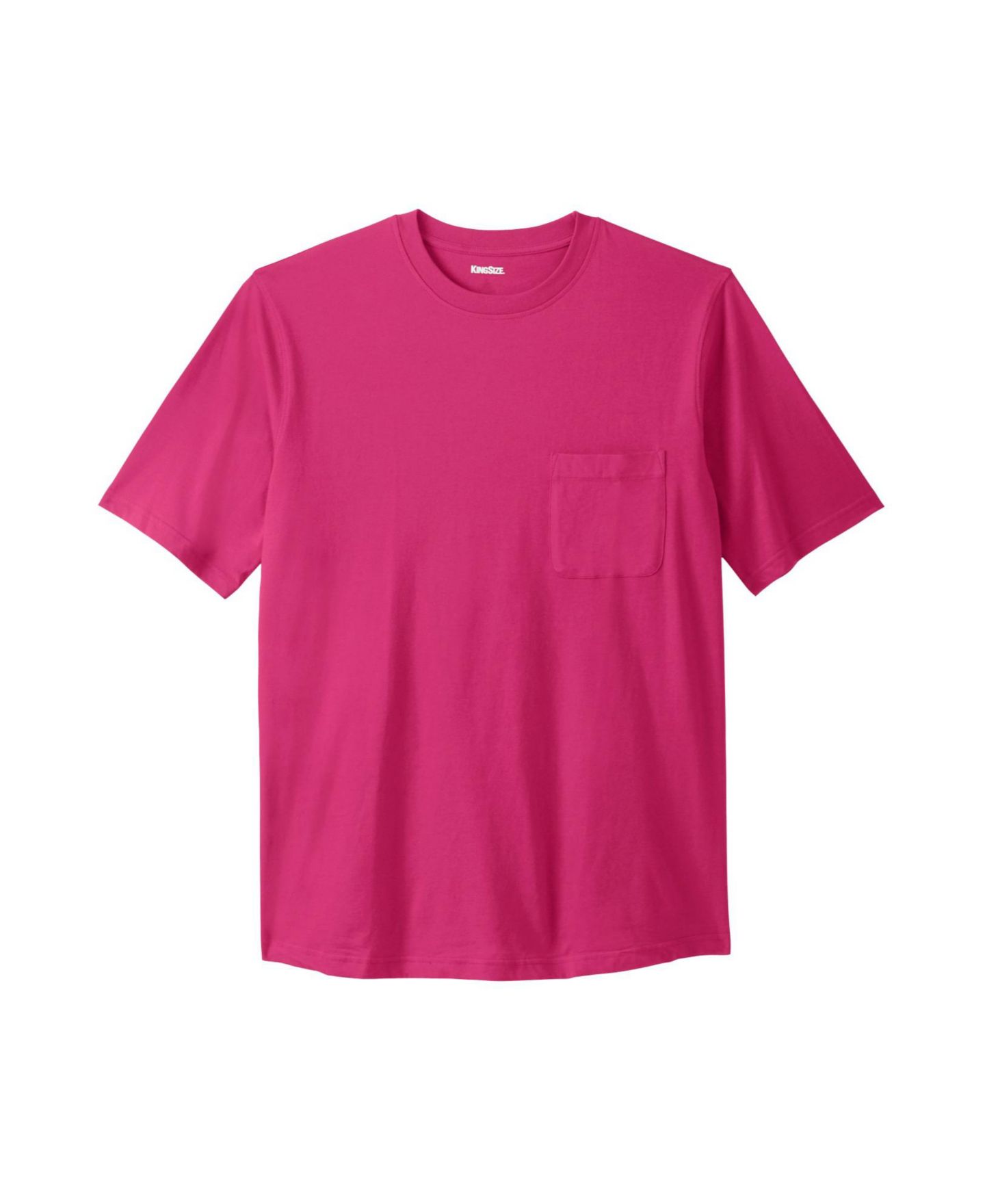 Мужская футболка KingSize Big & Tall Shrink-Less Lightweight Pocket Crewneck, цвет: Розовый — фото 2