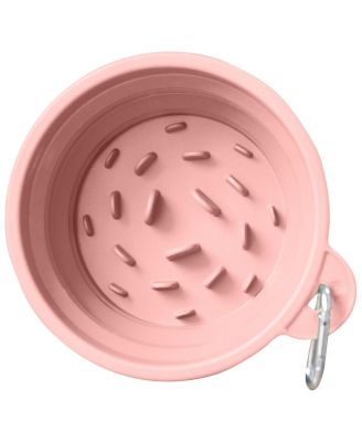Slow-Feeder, Non-Skid, BPA-Free Silicone Travel Dog Bowl