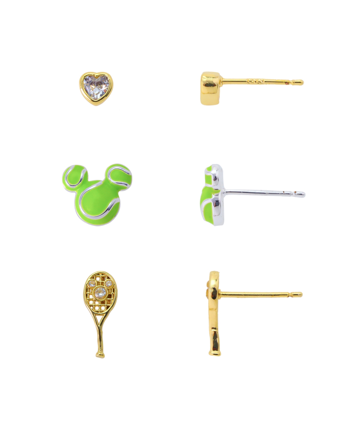 Mickey Mouse Cubic Zirconia Tennis Earring Set - Two Tone